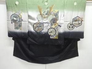 兜に鷹模様紋付男児着物アンサンブル
